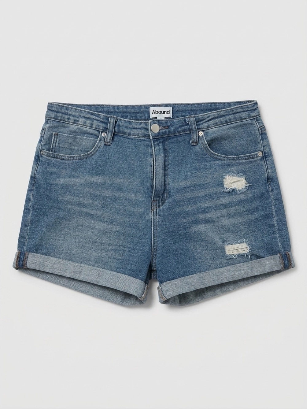 Abound Blue High-Rise Rolled Hem Jean Shorts